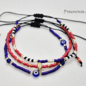 komplet trzech bransoletek sznurkowych