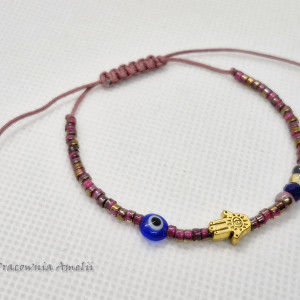 bransoletka sznurkowa chamsa oko proroka