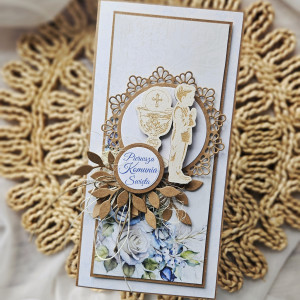 Kartka komunijna dla chłopca