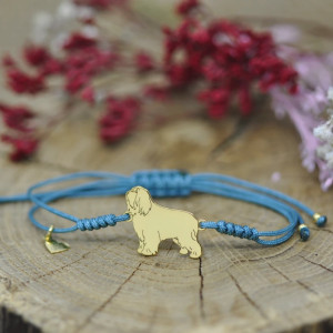 Polski Owczarek nizinny / PON - bransoletka z psem, srebro 925 pozłacane