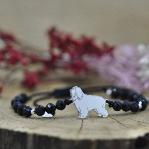 Polski Owczarek Nizinny / PON - bransoletka z psem, srebro 925