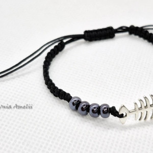 bransoletka sznurkowa ryba ość