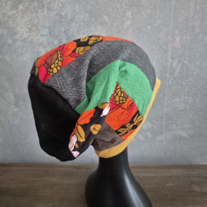 Czapka Smerfetka patchworkowa