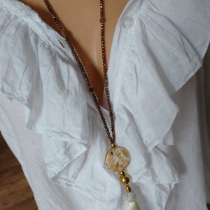 Naszyjnik Z Kamieniem i Chwostem Cytrynowym