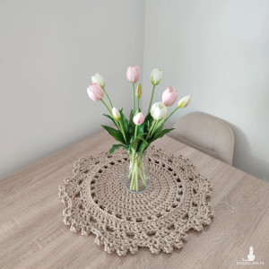 Podkładka szydełkowa na stolik kawowy ze sznurka 50cm