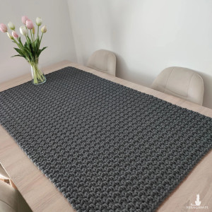 Bieżnik prostokątny ze sznurka szydełkowy 60cmx110cm