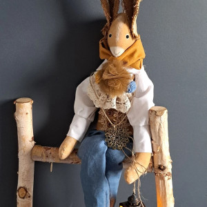 zając vintage z latarenką