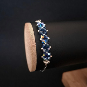 Crystal Square Montana - Delikatna bransoletka z kryształów Preciosa Montana AB