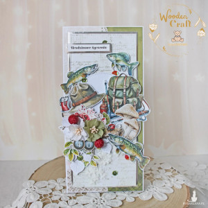 Męska kartka urodzinowa, prezent na urodziny dla wędkarza GOTOWA