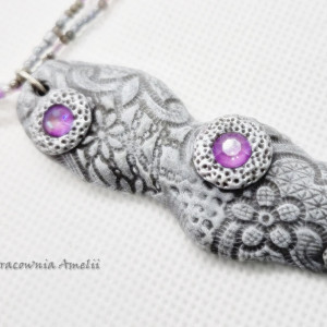 polymer clay ultraviolet liliowe kryształki