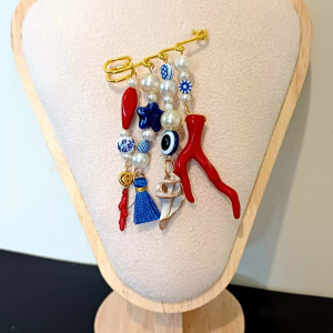 Broszka z agrafki " Ahoj " morskie klimaty