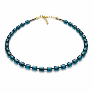 Naszyjnik Krótki Korale Teal Niebieskie2