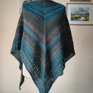 Nadmorski spacer - oryginalna, szlachetna, duża chusta z japońską Noro