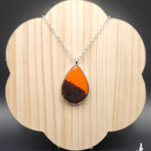 Unikatowy Naszyjnik z Żywicy – Rękodzieło, Styl Modern, Pomarańcz i Czerń