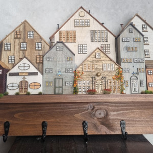 Wieszak - drewniane domki - na klucze i inne drobiazgi 18