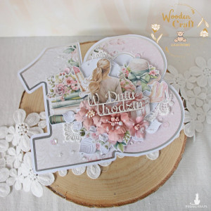 Kartka urodzinowa na 18 urodziny, kartka cyferka "Love 1" GOTOWA