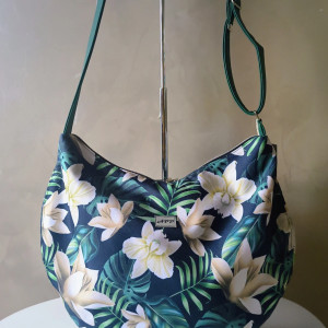 Torba Indiana wodoodporna zielona w kwiaty