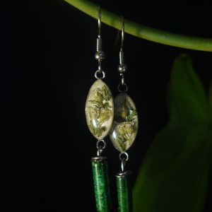 Długie kolczyki z krwawnikiem i dodatkiem jaspisu cesarskiego