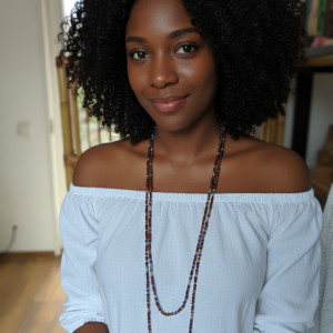 Naszyjnik z Koralików - Elegancja w Odcieniach Ziemi i Nieba