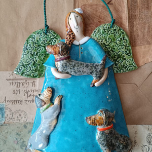 Anioł z 3 jamnikami