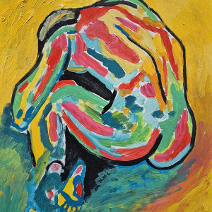 obraz ręcznie malowany akt kobiecy