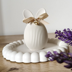 Zestaw wielkanocny podstawka + jajuszko-zajączek z gipsu