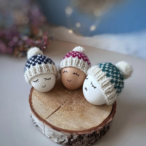 Czapeczki na jajka wielkanocne - zestaw 3 szt.