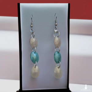 Nowoczesny Wisior Prostokątny – Żywica Epoksydowa, Szary i Perłowy