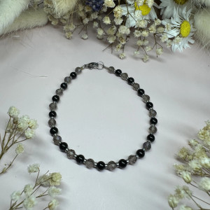 Bransoletka z turmalinu i kwarcu