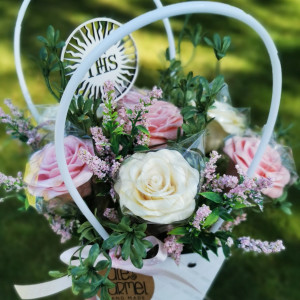 Lizak Róża - zestaw 5 sztuk - biała i różowa