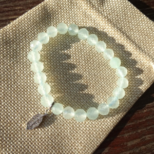 Bransoletka Chalcedon turkusowy naturalny + zawieszka