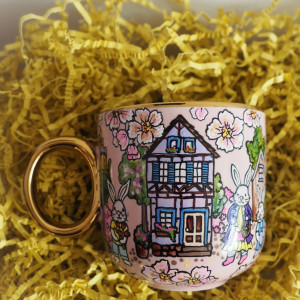 świąteczny ręcznie malowany kubek WIELKANOC