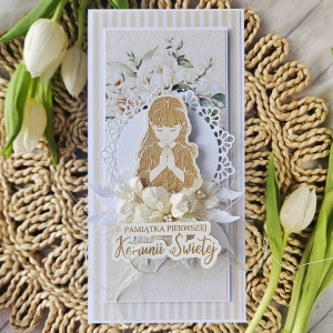 Kartka komunijna dla dziewczynki