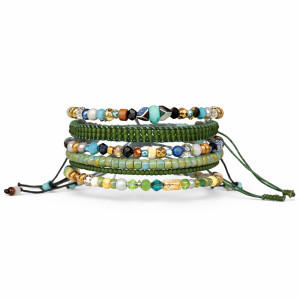 Bransoletka Zestaw Bransoletek Boho "Forest & Sky" - Komplet 6 sztuk