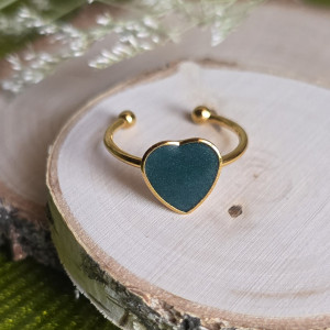 Złoty pierścionek serce serduszko