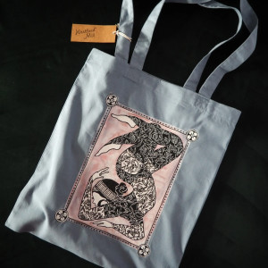 ręcznie malowana torba bawełniana tote shopperka YOGA