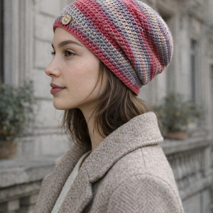 Kolorowa czapka wiosenna przejściowa cienka all season S/M