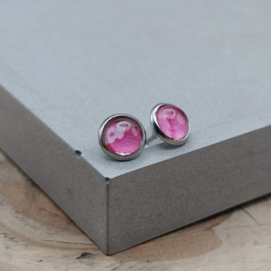 Kolczyki wkrętki Różowa Abstrakcja