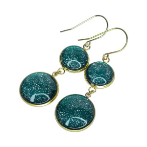 Złocone kolczyki z brokatowymi elementami e79/d8