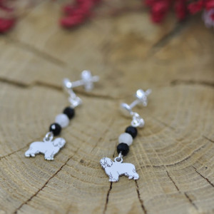 PON / Polski owczarek nizinny - kolczyki, srebro 925