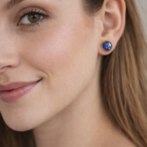 Granatowe gwiezdne kolczyki