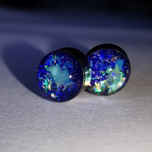 Mini kolczyki granatowe