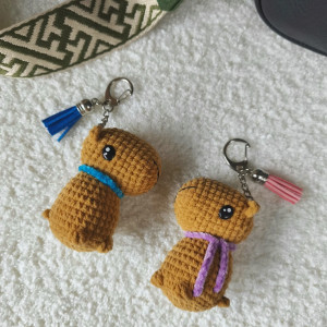 Kapibara breloczek, Zabawny brelok do torebki, Brelok szydełkowy