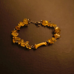 Bransoletka z kamieniami cytrynu kotek