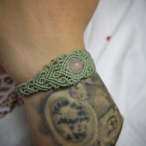 Bransoletka z Kwarcem Różowym. Kamienie Naturalne.