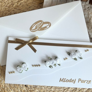 369,Kartka ślubna z dodatkiem starego różu