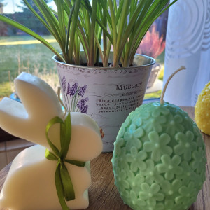 Zajac i duze jajo XXL - Zestaw świec sojowych handmade