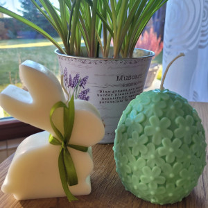 Zajac i duze jajo XXL - Zestaw świec sojowych handmade