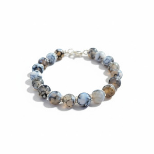 Elegancka bransoletka z marmurkowych koralików – stylowa biżuteria