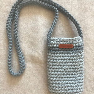 Mała torebka na ramię, etui na telefon,listonoszka szary/jasnoszary.